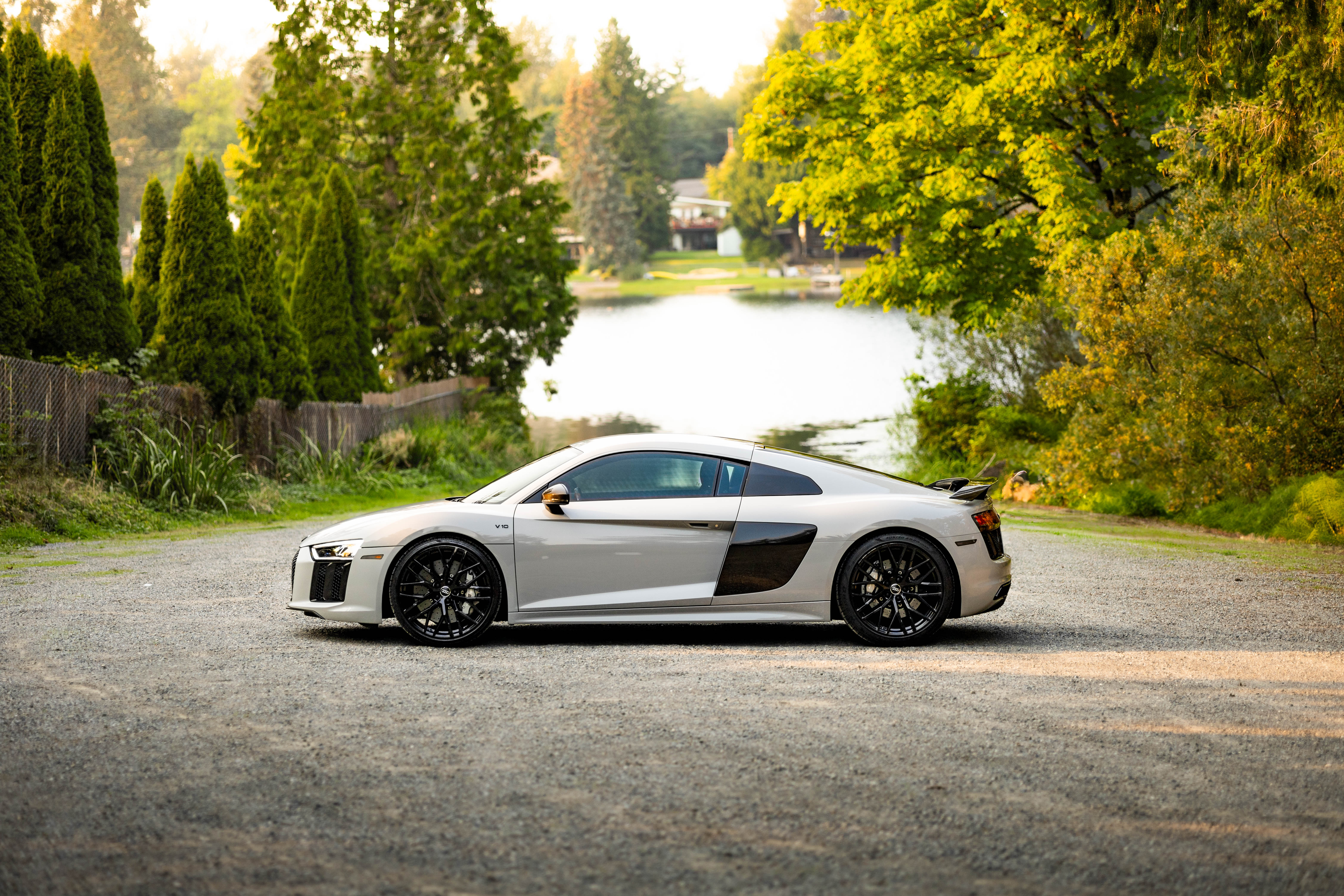 Audi R8 with golden vinyl wrap installed by SeaWraps in Kent, WA