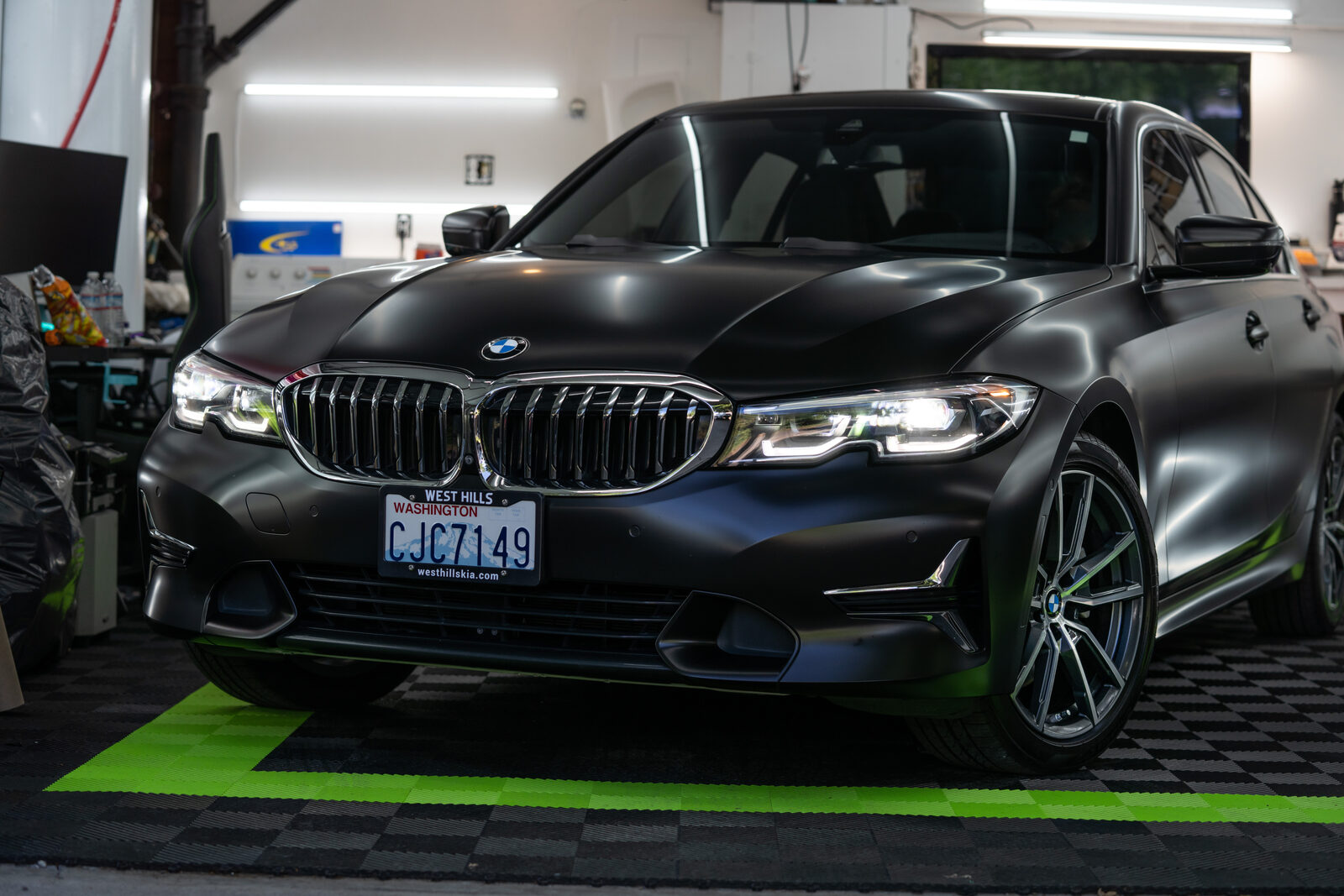 BMW 330i shown in a satin wrap finish by SeaWraps