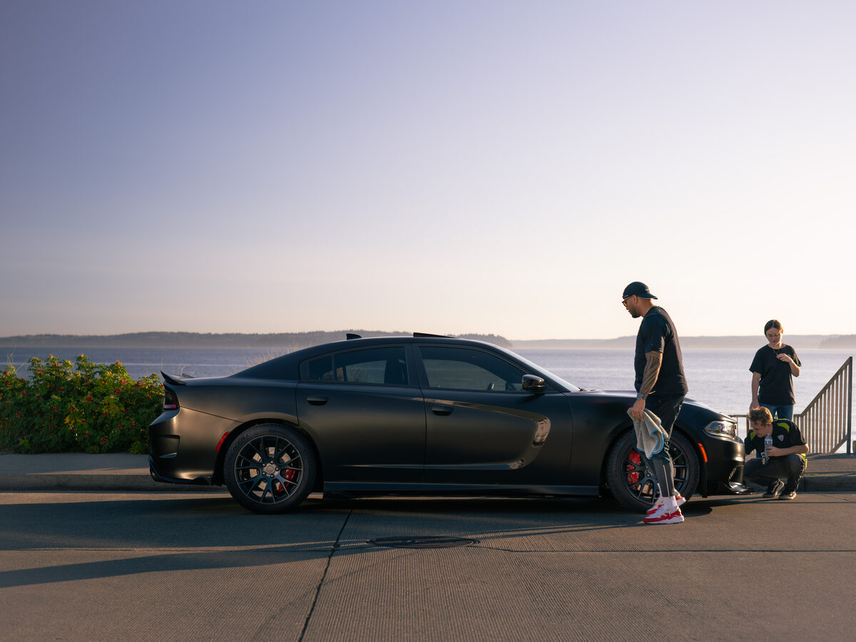 Dodge Charger Satin Black wrap by SeaWraps