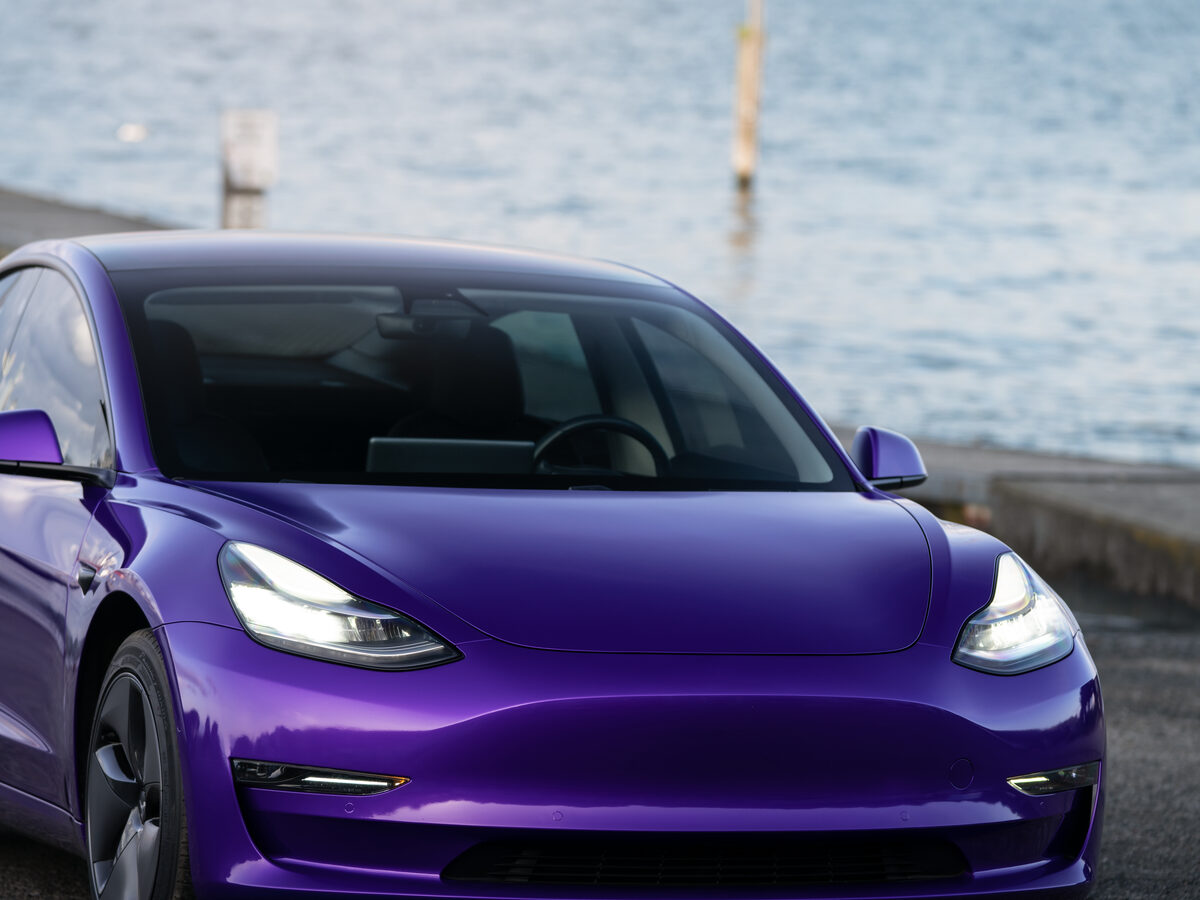 Tesla Model 3 Gloss Purple Plum wrap by SeaWraps