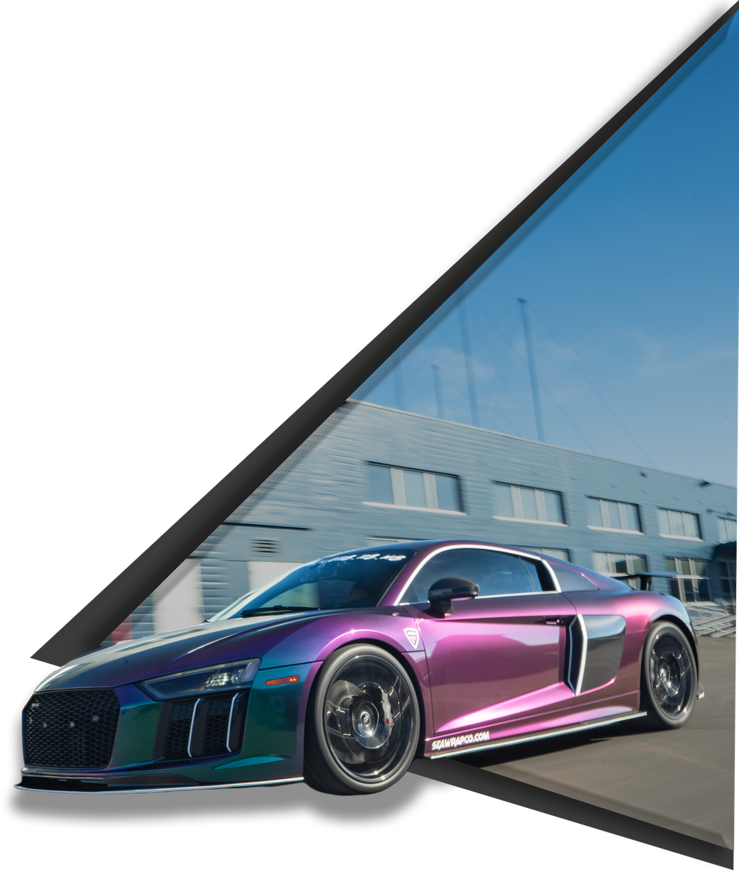 Rainbow Audi R8 wrapped by SeaWraps