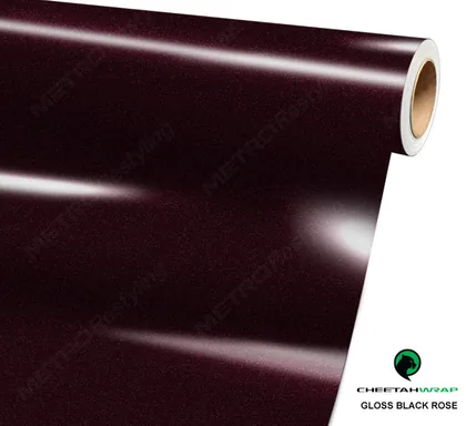 CheetahWrap Gloss Black Rose vinyl wrap film swatch