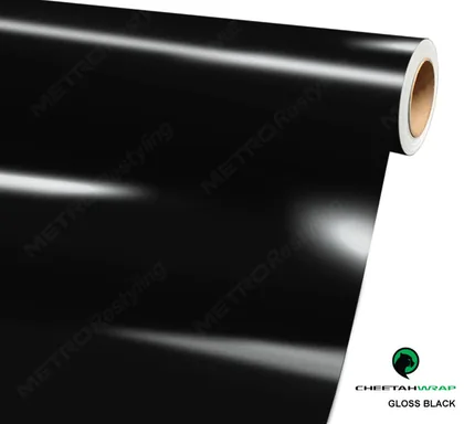 CheetahWrap Gloss Black vinyl wrap film swatch