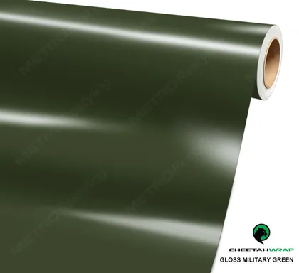 CheetahWrap Gloss Military Green vinyl wrap film swatch