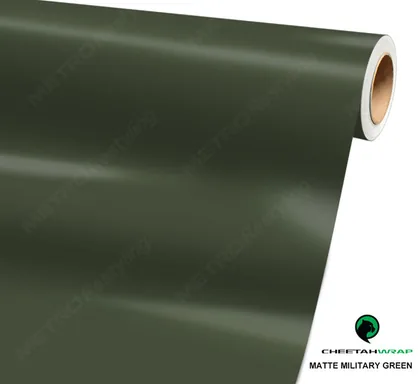 CheetahWrap Matte Military Green vinyl wrap film swatch