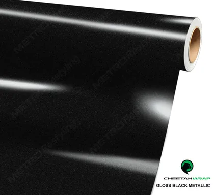 CheetahWrap Metallic Gloss Black vinyl wrap film swatch
