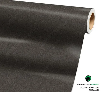 CheetahWrap Metallic Gloss Charcoal vinyl wrap film swatch