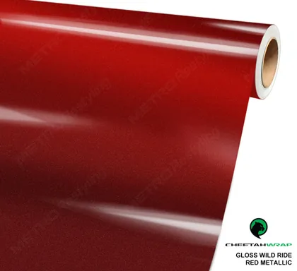CheetahWrap Metallic Gloss Wild Ride Red vinyl wrap film swatch