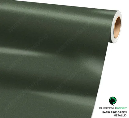 CheetahWrap Metallic Satin Pine Green vinyl wrap film swatch