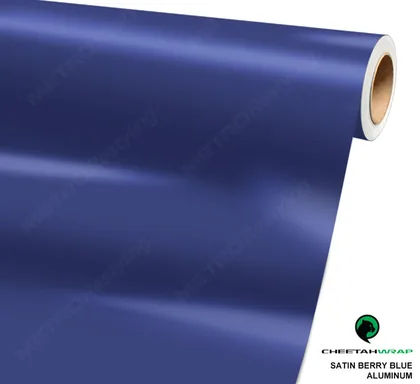 CheetahWrap Satin Berry Blue Aluminum vinyl wrap film swatch