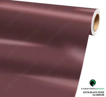 CheetahWrap Satin Black Rose Aluminum vinyl wrap film swatch