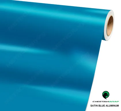CheetahWrap Satin Blue Aluminum vinyl wrap film swatch