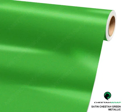 CheetahWrap Satin Cheetah Green vinyl wrap film swatch