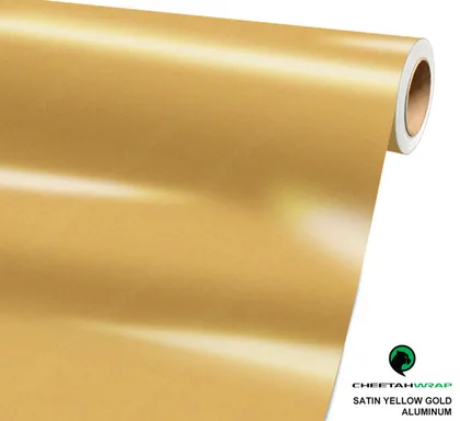 CheetahWrap Satin Yellow Gold Aluminum vinyl wrap film swatch