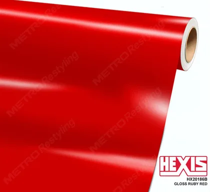 HEXIS Gloss Ruby Red (HX20186B) vinyl wrap film swatch