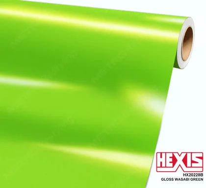 HEXIS Gloss Wasabi Green (HX20228B) vinyl wrap film swatch