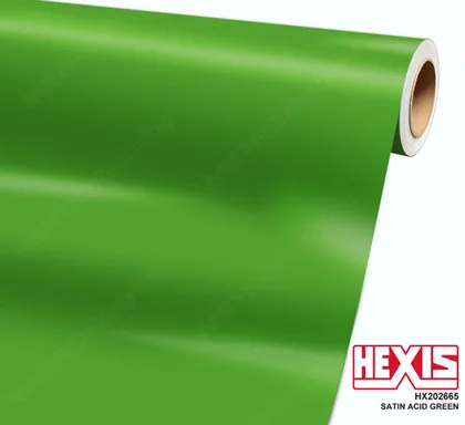 HEXIS Satin Acid Green (HX20266S) vinyl wrap film swatch