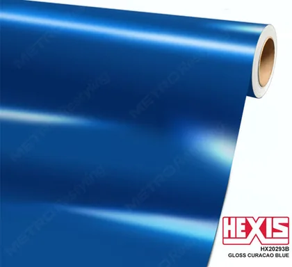 HEXIS Gloss Curacao Blue (HX20293B) vinyl wrap film swatch