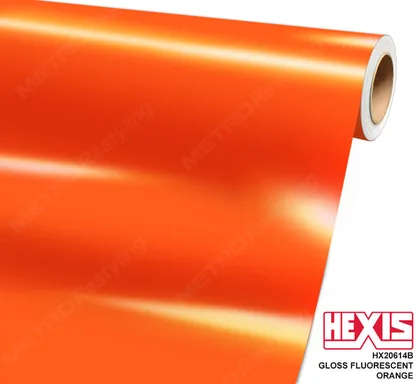 HEXIS Gloss Fluorescent Orange (HX20614B) vinyl wrap film swatch