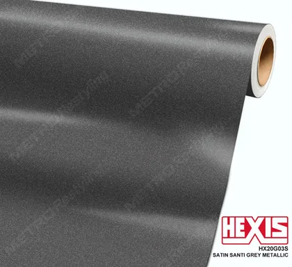 HEXIS Metallic Satin Santi Gray (HX20G03S) vinyl wrap film swatch