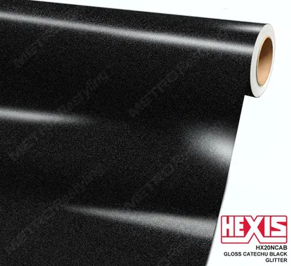 HEXIS Glitter Gloss Catechu Black (HX20NCAB) vinyl wrap film swatch