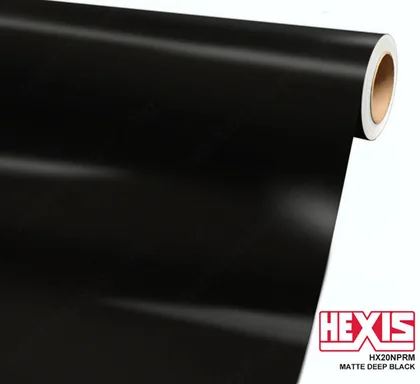 HEXIS Matte Deep Black (HX20NPRM) vinyl wrap film swatch