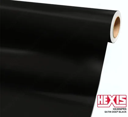 HEXIS Satin Deep Black (HX20NPRS) vinyl wrap film swatch