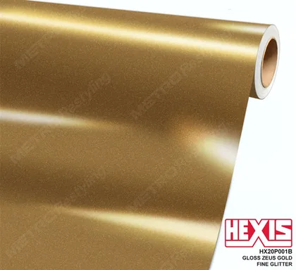 HEXIS Glitter Gloss Zeus Gold Fine (HX20P001B) vinyl wrap film swatch