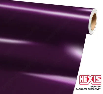 HEXIS Satin Deep Purple Wet (HX20V43W) vinyl wrap film swatch