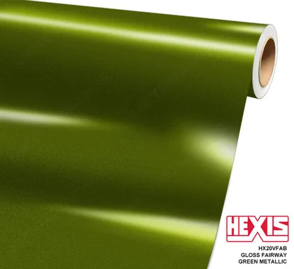 HEXIS Metallic Gloss Fairway Green (HX20VFAB) vinyl wrap film swatch