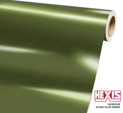 HEXIS Gloss Olive Green (HX20VOLB) vinyl wrap film swatch