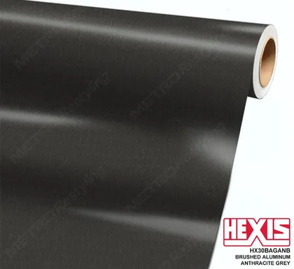 HEXIS Brushed Aluminum Anthracite Gray (HX30BAGANB (Special Order)) vinyl wrap film swatch