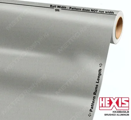 HEXIS Brushed Aluminum (HX30BASILB (Special Order)) vinyl wrap film swatch