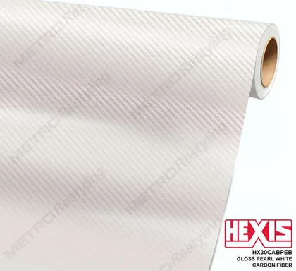 HEXIS Carbon Fiber Gloss Pearl White (HX30CABPEB (Special Order)) vinyl wrap film swatch