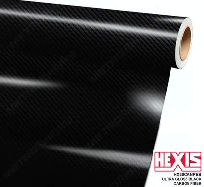 HEXIS Carbon Fiber Ultra Gloss Petroleum Black (HX30CANPEB (Special Order)) vinyl wrap film swatch