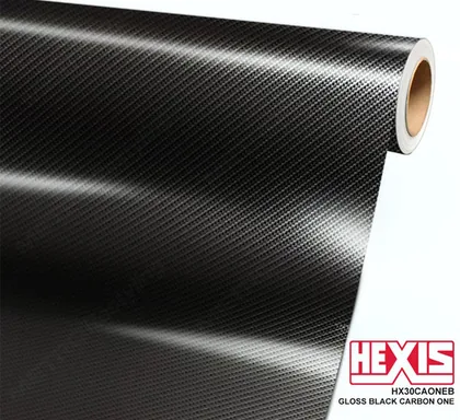 HEXIS Gloss Black Carbon One (HX30CAONEB) vinyl wrap film swatch