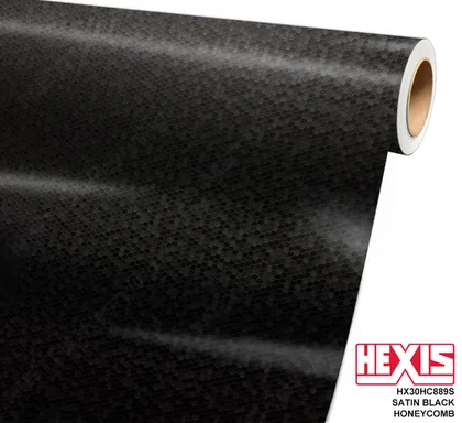 HEXIS Honeycomb Satin Black (HX30HC889S) vinyl wrap film swatch