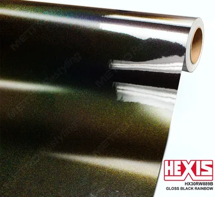 HEXIS Gloss Black Rainbow (HX30RW889B) vinyl wrap film swatch