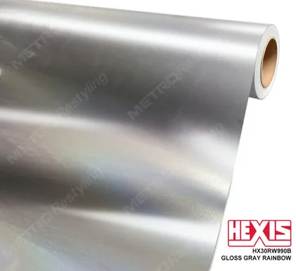 HEXIS Gloss Gray Rainbow (HX30RW990B) vinyl wrap film swatch