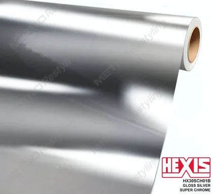 HEXIS Chrome Gloss Silver Super (HX30SCH01B) vinyl wrap film swatch