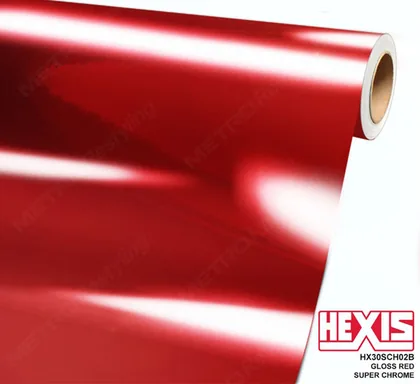 HEXIS Chrome Gloss Red Super (HX30SCH02B) vinyl wrap film swatch
