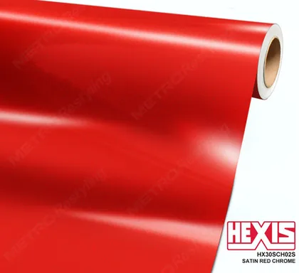 HEXIS Chrome Satin Red Super (HX30SCH02S) vinyl wrap film swatch