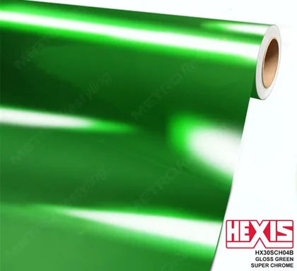 HEXIS Chrome Gloss Green Super (HX30SCH04B) vinyl wrap film swatch