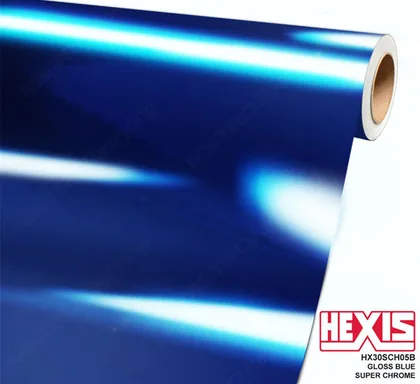 HEXIS Chrome Gloss Blue Super (HX30SCH05B) vinyl wrap film swatch