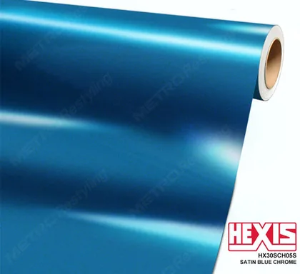 HEXIS Chrome Satin Blue Super (HX30SCH05S) vinyl wrap film swatch