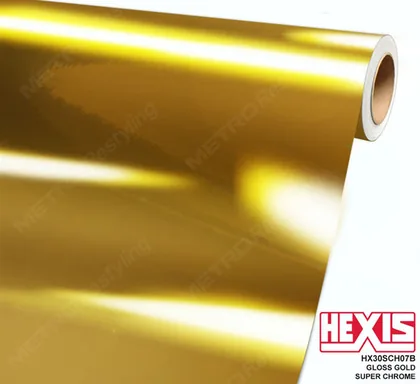 HEXIS Chrome Gloss Gold Super (HX30SCH07B) vinyl wrap film swatch
