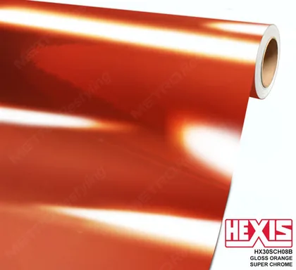 HEXIS Chrome Gloss Orange Super (HX30SCH08B) vinyl wrap film swatch