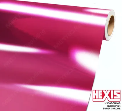 HEXIS Chrome Gloss Pink Super (HX30SCH10B) vinyl wrap film swatch