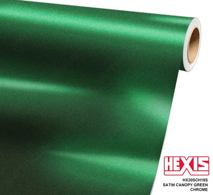 HEXIS Chrome Satin Canopy Green Super (HX30SCH18S) vinyl wrap film swatch