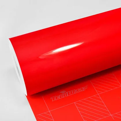 TeckWrap Gloss Racing Red (CG06-HD) vinyl wrap film swatch